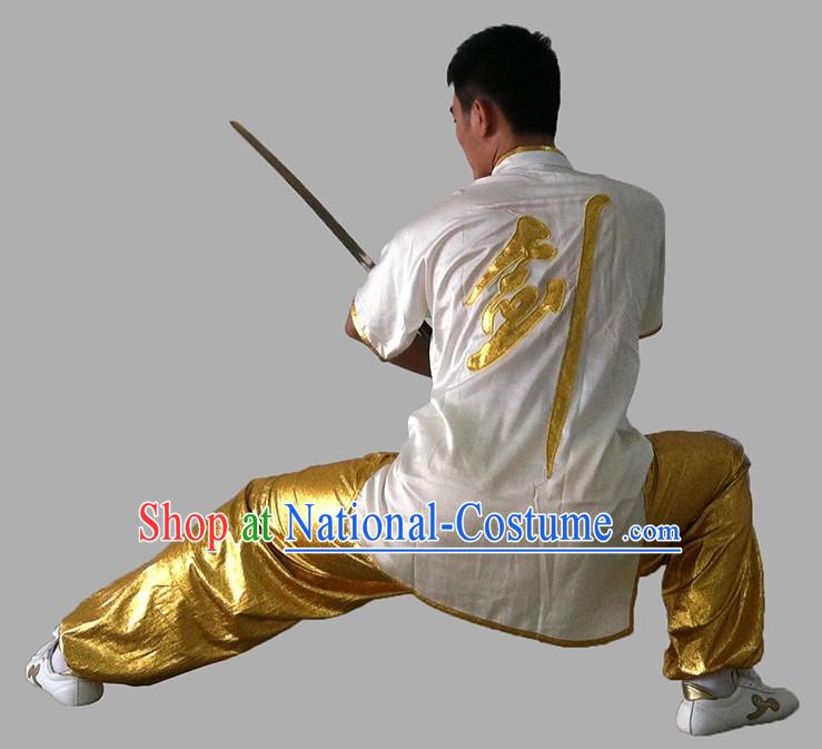 Short Sleeves Sword Chinese Character Kung Fu Uniforms