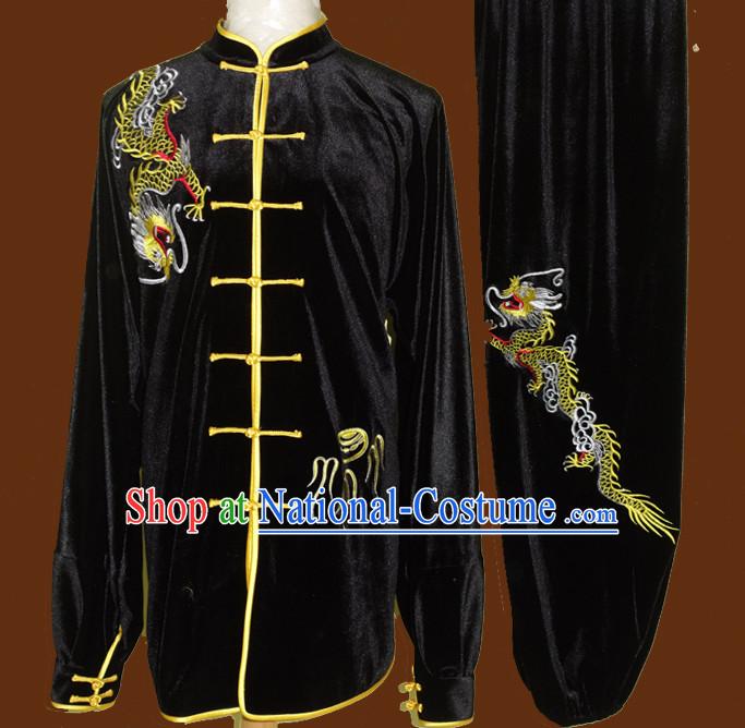 Winter Wear Velvet Wing Chun Kung Fu Wooden Dummy Practice Clothes