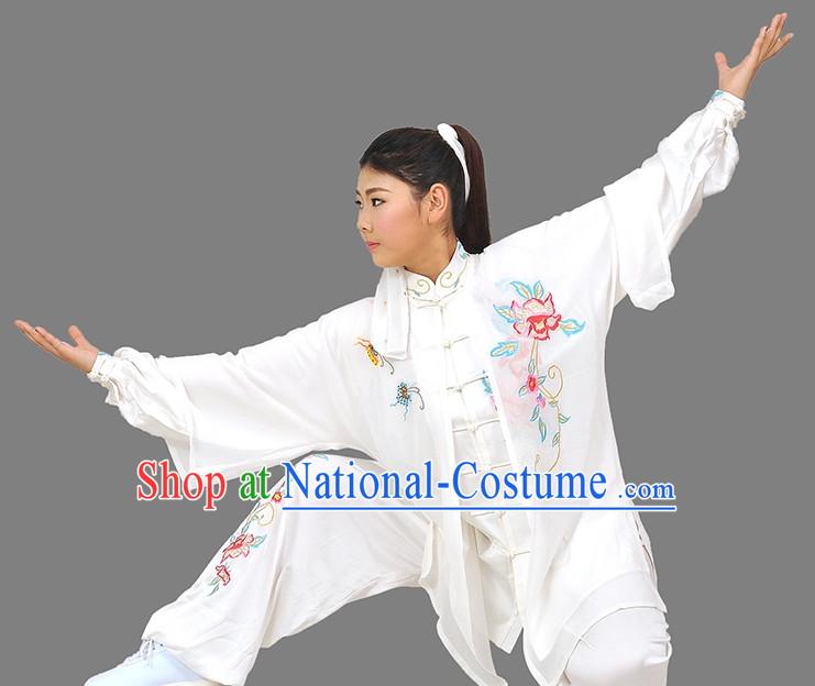 Tradtiional White Tai Chi Chuan Competition Suit