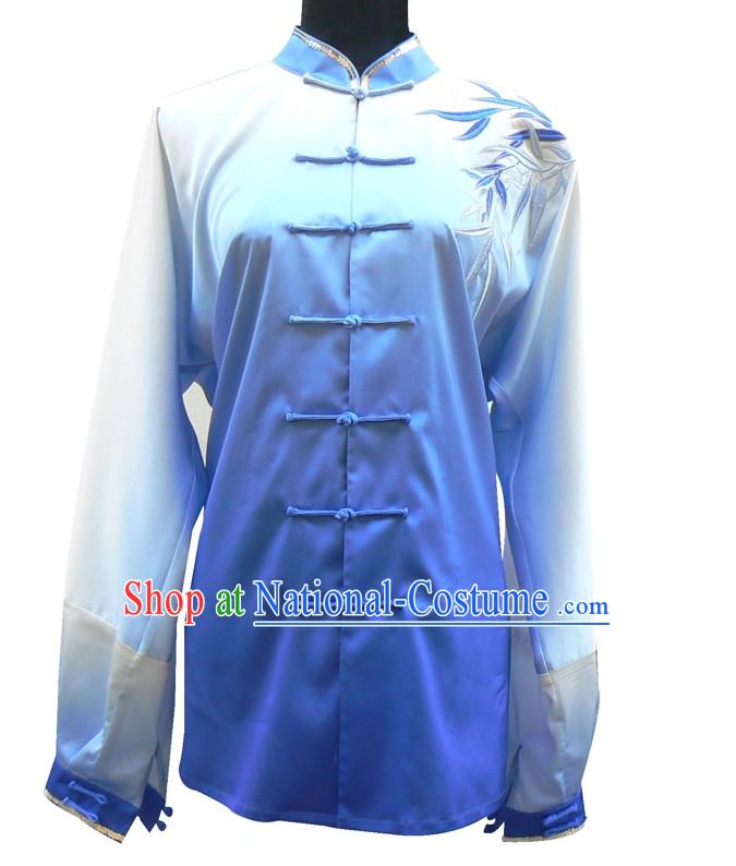 Top China Color Transition Embroidered Bamboo Taiji Suits