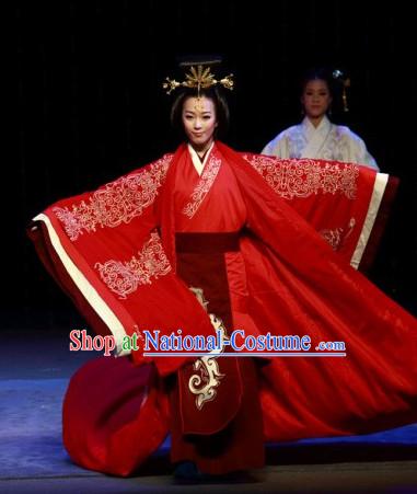 China Red Hanfu Wedding Costumes Carnival Costumes Dance Costumes Traditional Costumes for Women