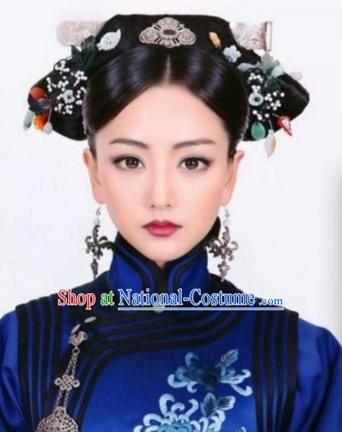 Qing Dynasty Noblewomen Wig and Hair Jewelry