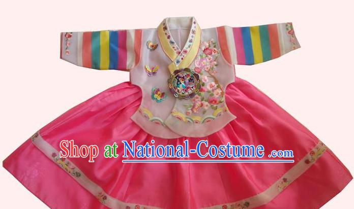 Traditional Korean Clothing Custom Made Kids Hanbok Dangui Chima Hair Accessory Norigae Petticoat