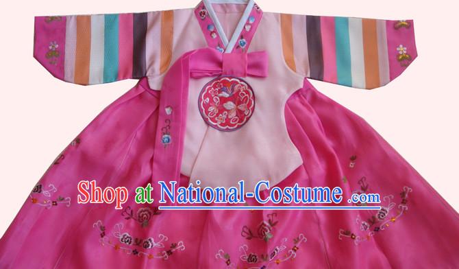 Traditional Korean Clothing Custom Made Kids Hanbok Dangui Chima Hair Accessory Norigae Petticoat