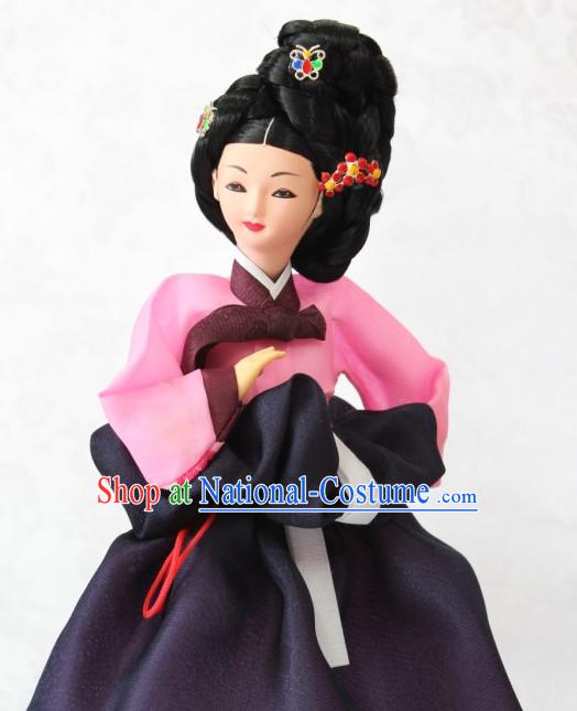 Korean Handmade Hwang Jin Yi Historical Character Silk Figurines