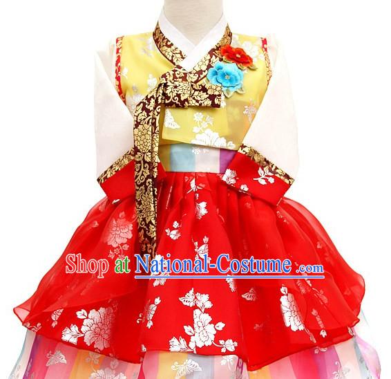 Korean Princess Traditional Birthday Hanbok Clothing Kids Clothes Designer Clothes Complete Set