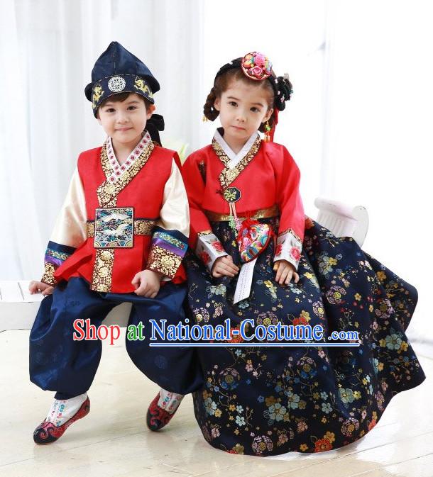 Top Korean Traditional Custom Made Birthday Hanbok Complete Set for Girls and Boys