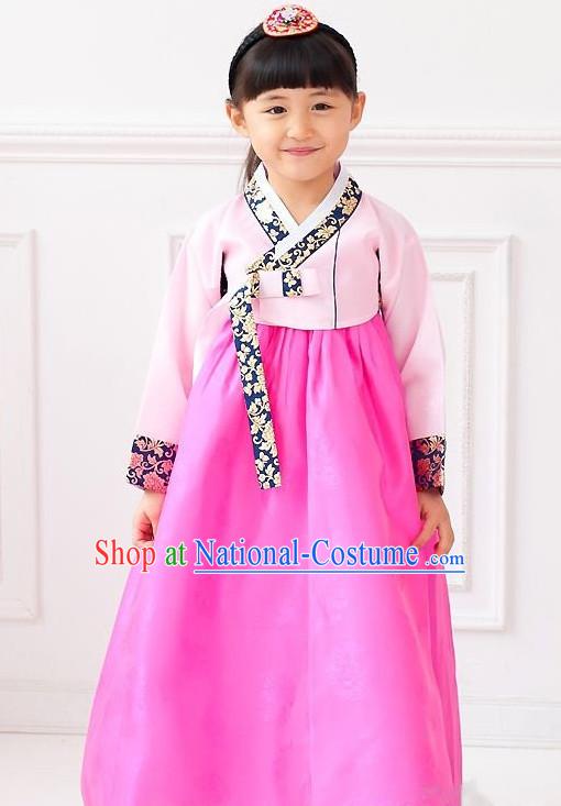 Top Korean Traditional Custom Made Birthday Hanbok Complete Set for Girls