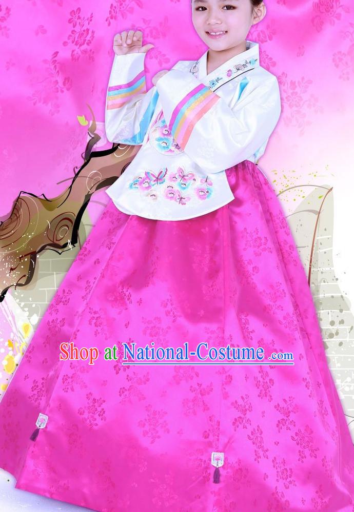 Top Korean Traditional Custom Made Birthday Hanbok Complete Set for Girls