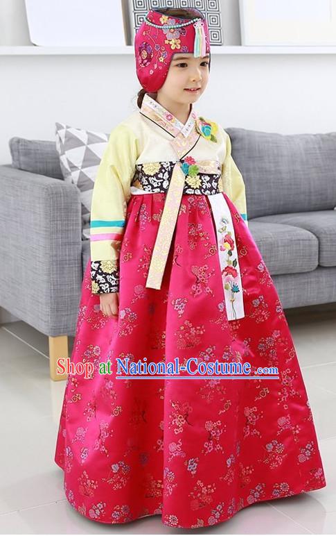 Top Korean Traditional Custom Made Birthday Hanbok Complete Set for Girls