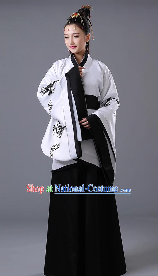 Chinese Traditional Phoenix Embroidered National Costumes for Women