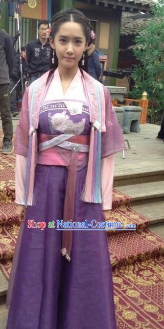 Chinese Teenager Traditional Costumes and Hair Accessories Asia Fashion Halloween Ancient China