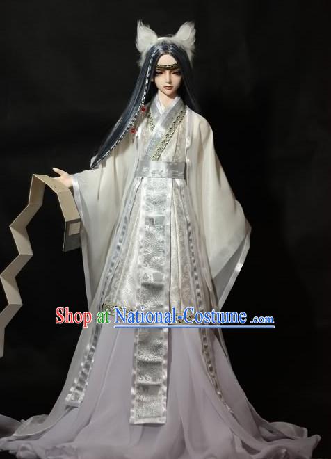 Asian Fashion Pure White Chinese Prince Cosplay Costumes