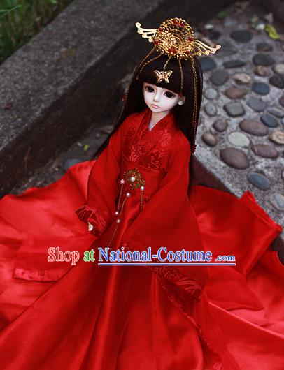 Asian Fashion Chinese Custom Made Red Wedding Dress for Adults