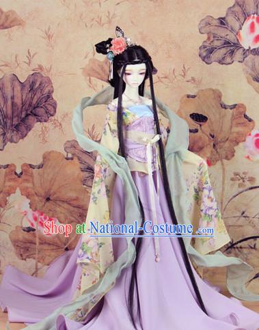 Asian Princess Halloween Costumes and Hair Ornaments Complete Set