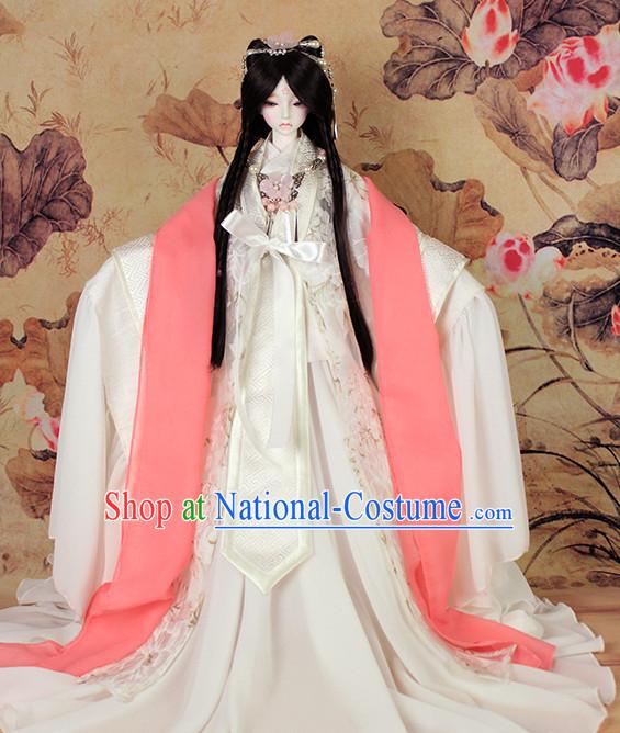 Ancient Chinese Princess Halloween Costumes and Hair Ornaments Complete Set