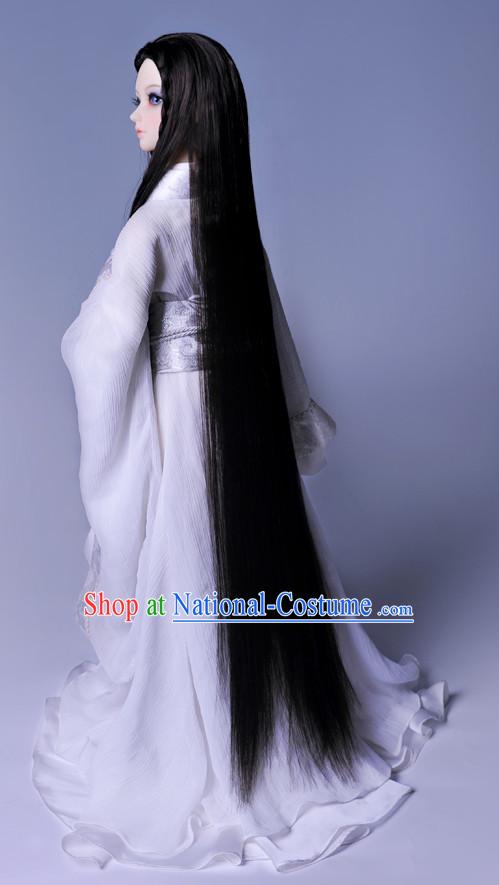 Asian Fashion Traditional Chinese Long White Hanfu Dresses for Men