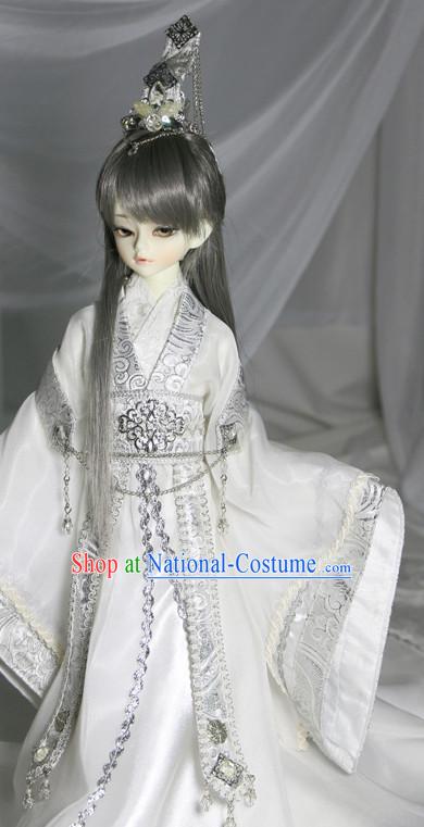 Asian Fashion Traditional Chinese National Costume and Coronet for Men