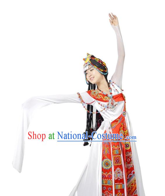 Chinese Tibetan Dancewear and Headwear for Women