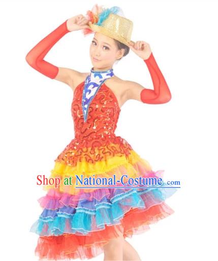 Chinese Dance Costume Contemporary Costumes and Headwear for Women