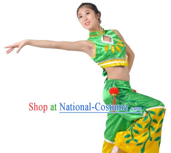 Asian Fashion Chinese Green Leaf Dance Costumes China Shop for Women