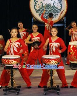 Chinese Drum Dance Costumes Complete Set for Women