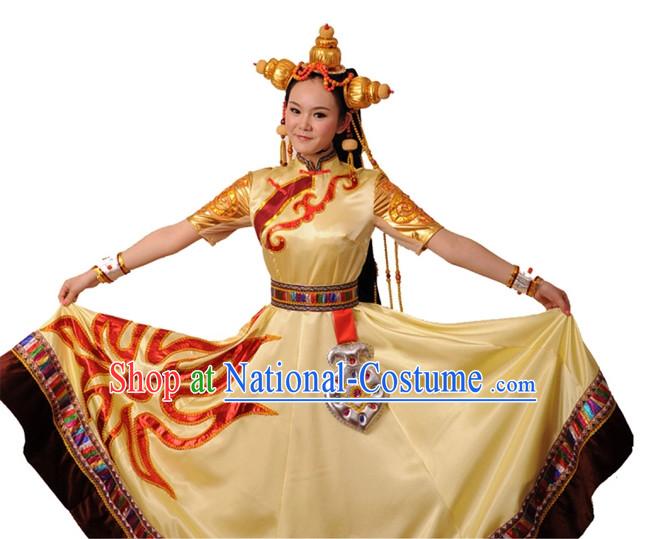 China Shop Chinese Tibetan Dance Costumes Dancewear Complete Set for Women