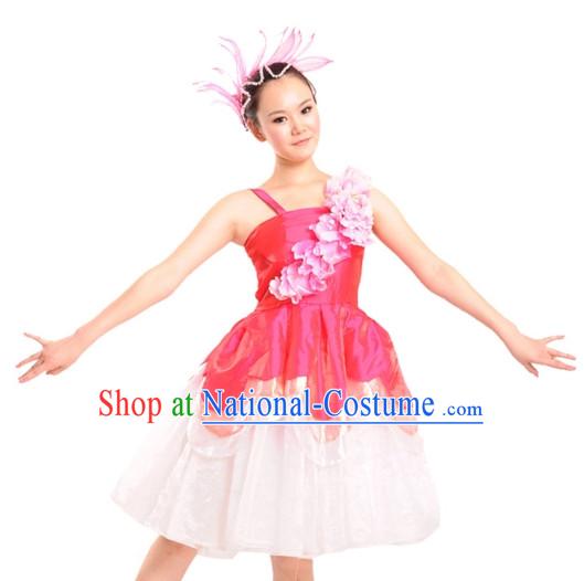 China Shop Chinese Flower Dance Costumes Dancewear Complete Set for Women