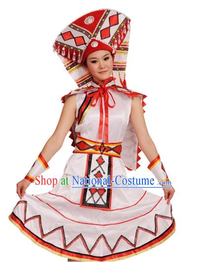 China Shop Chinese Zhuang Ethnic Dance Costumes Girls Dancewear for Women