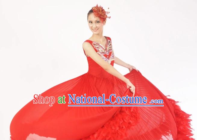 China Shop Chinese Red Dance Attire for Women