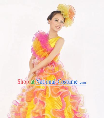 China Shop Chinese Yellow Dance Attire for Women