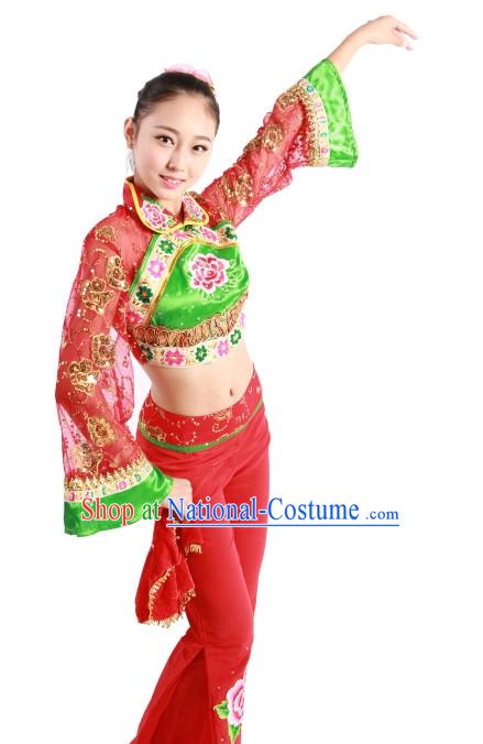 China Handkerchief Dance Costumes Ballerina Costume Burlesque Costumes Salsa Costumes