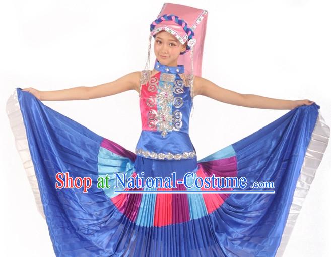 Custom Made Asian Yi Minority Clothes Complete Set for Women