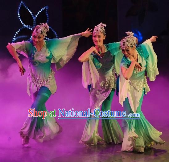 China Shop Chinese Classic Fan Dance Costumes Girl Dancewear for Women