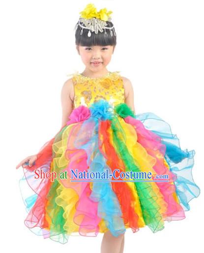 Custom Made Chinese Modern Group Dance Costumes for Kids