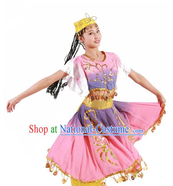 Custom Made Chinese Xinjiang Group Dance Costumes for Women