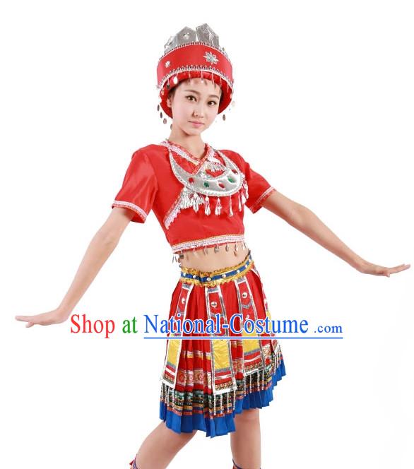 Custom Made Chinese Miao Minority Group Dance Costumes for Women