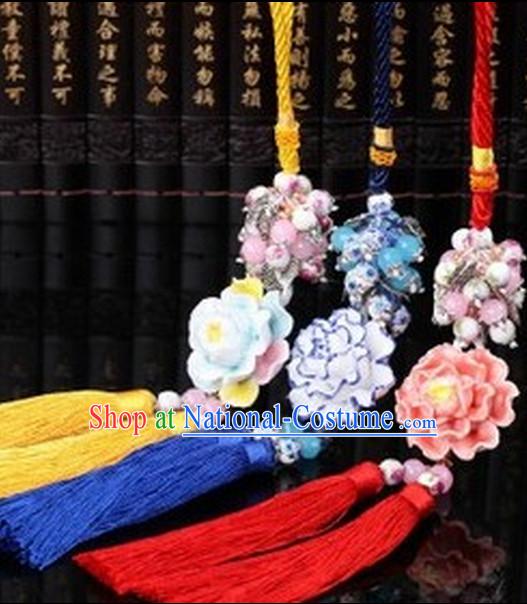 Chinese Ancient Costumes Royal Jade Wearing Accessories Three Pieces Set