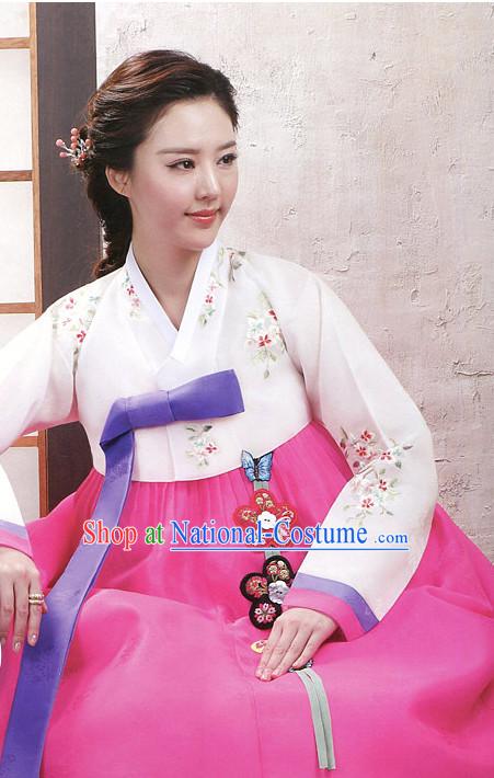 Korean Traditional Mother of the Bride Dress Hanbok Clothes Complete Set