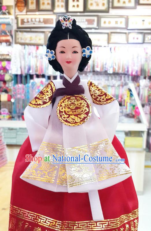 Korean Traditional Empress Silk Figurine Decorative Arts