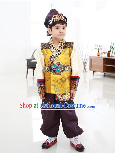 Traditional Korean Boys Kids Hanbok Clothes Complete Set