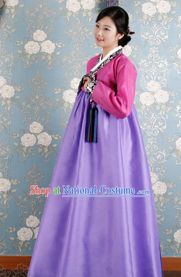 Traditional Korean Lady Hanbok Clothes Complete Set