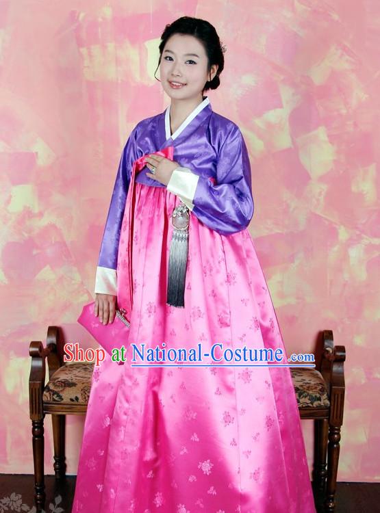 Traditional Korean Lady Hanbok Clothes Complete Set