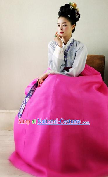 Korean Women Fashion Traditional Hanbok Wedding Dress Complete Set