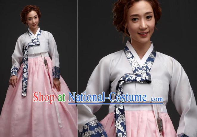 Korean Women Fashion Traditional Hanbok Wedding Dress Complete Set