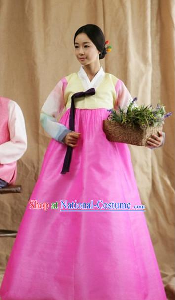 Korean Fashion National Costumes Hanbok Clothes Skirt Complete Set for Women