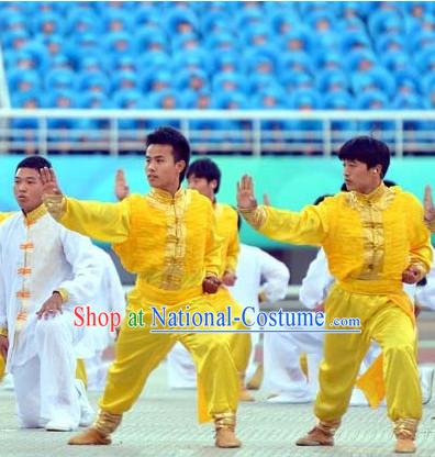 Top Asian Chinese Martial Arts Qi Gong Yoga Long Sleeved Uniform for Men