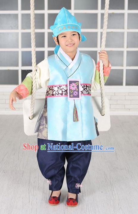 Korean Fashion National Costumes Hanbok Clothes Complete Set for Kids