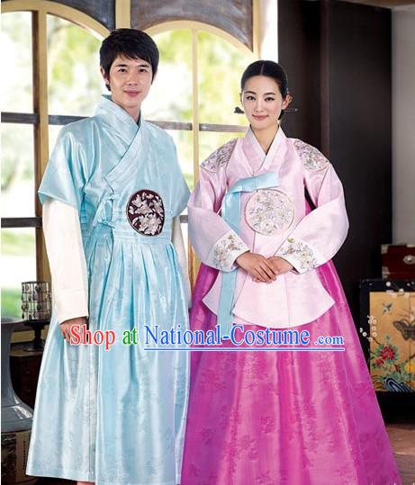 Korean Brides and Bridegrooms Wedding Dresses Complete Set for Men and Women