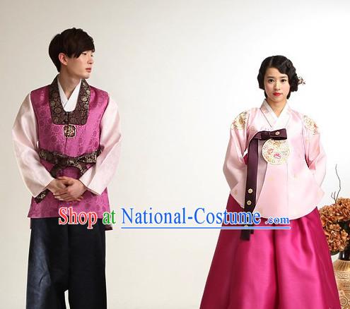 Korean Bridal Wedding Dress 2 Complete Sets for Brides and Bridegrooms